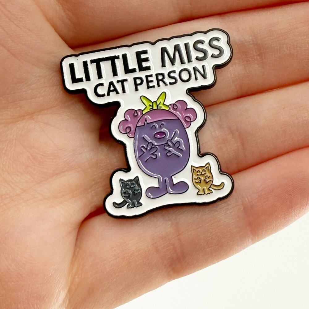 Little Miss Cat Person Soft Enamel Pin, Cat Lover Pin